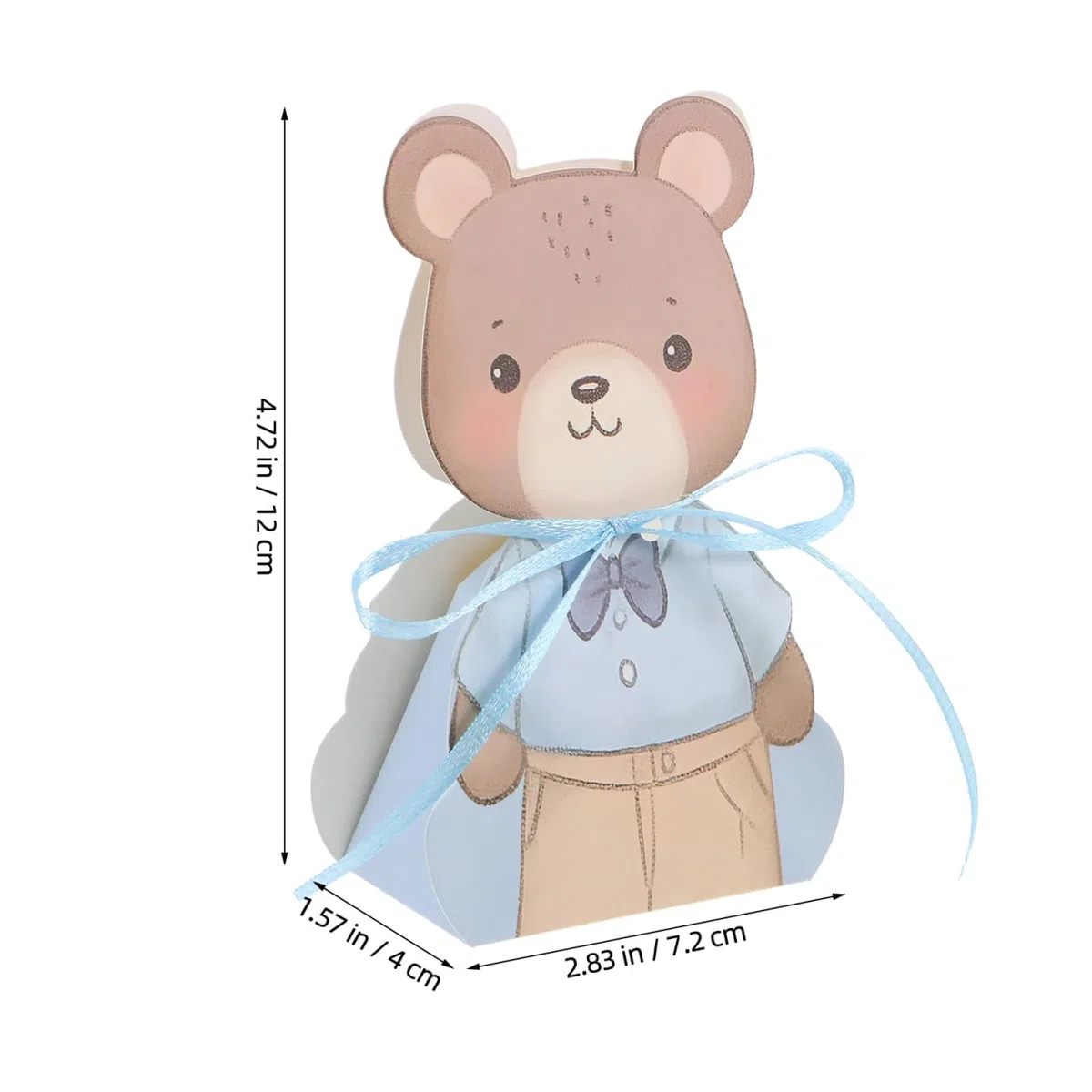UKCOCO 50 Boîtes à Dragées pour Shower Ours Bleu Pliables en Papier Mini Boîtes Présents pour Fête D’anniversaire Bébé Coffret Souvenir 3d Ours pour Baptême et Naissance