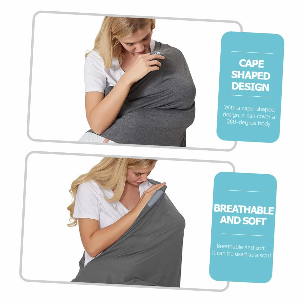TOYANDONA Couverture d'allaitement Cape Allaitement Gris Foncé