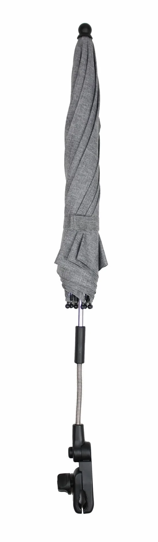 Parasol Dooky pour landau ou poussette (universel et flexible, protection UPF 50+, flexibilité à 180 degrés, technologie flex, système easyfix, déperlant), Gris
