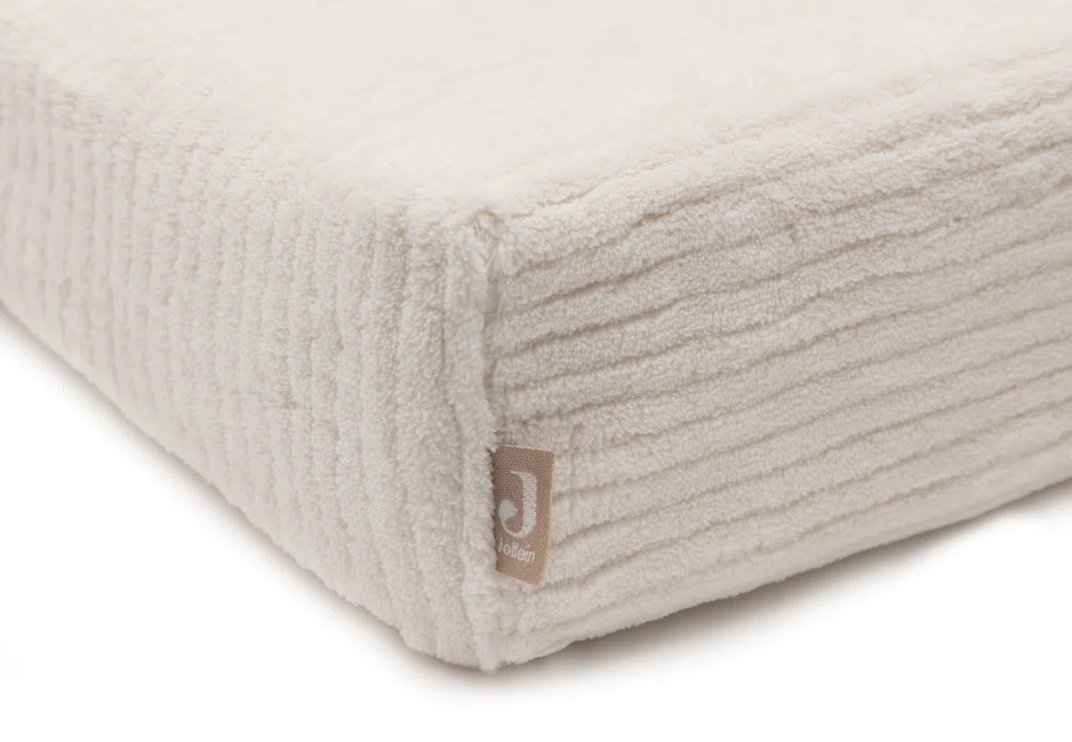 Jollein Housse de Matelas à Langer Cloudy Rib - Oatmeal - 50x70cm - Certifiée OEKO-TEX- Housse pour Matelas à Langer
