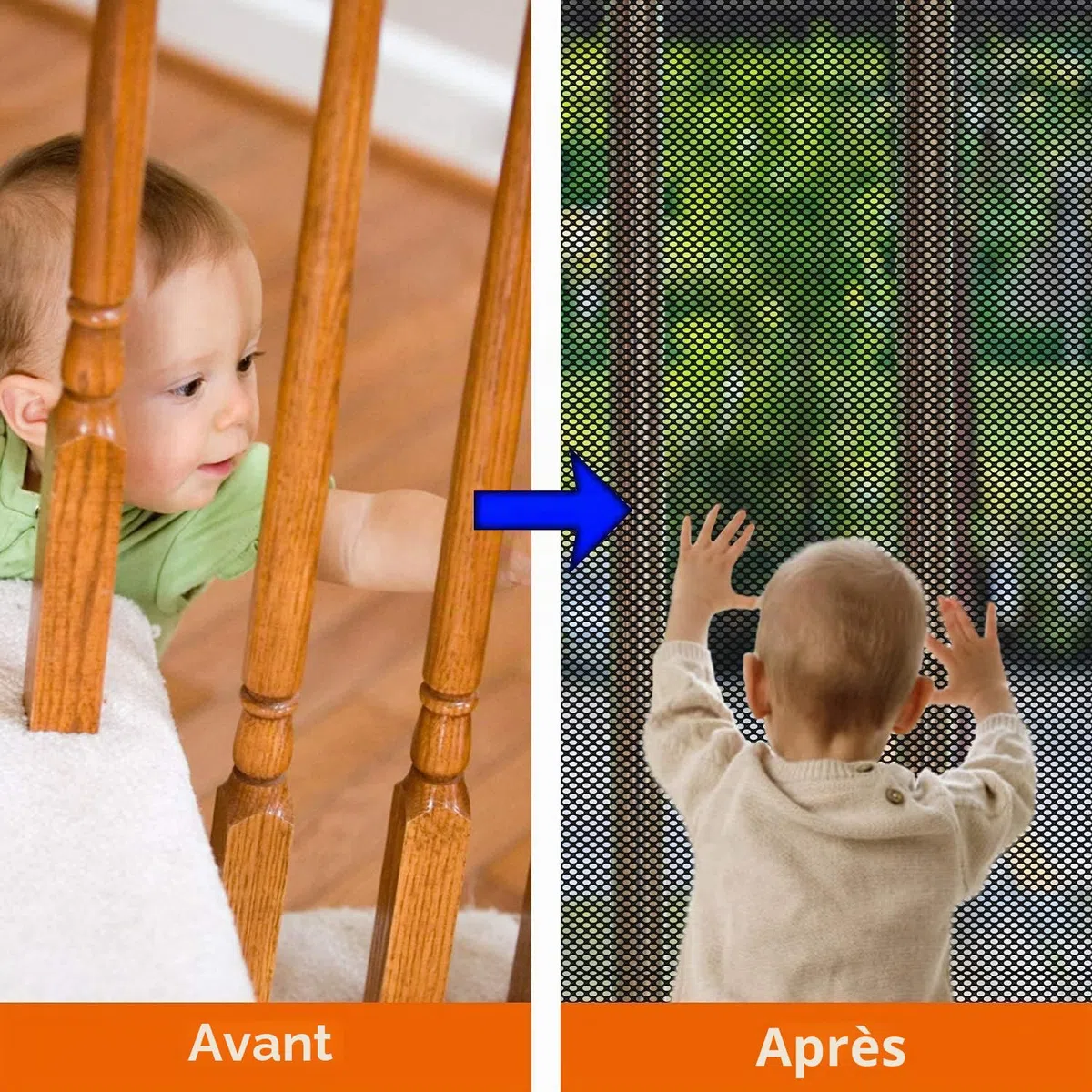 Filet de Sécurité pour Enfants, Bébé Filet de Protection pour Balcon et Escalier, 300Lx90H CM Robuste Réglable Clôture D'escalier Barriere de Securite en Maille pour Chat et Jouet, Noir