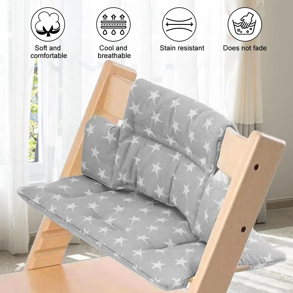 RANJIMA Coussin Chaise Haute bébé Compatible Stokke Tripp Trapp – Coussin de siège Rembourré Ergonomique Antidérapant Universel, Housse Lavable et Respirante, Confortable Antidérapante Lavable