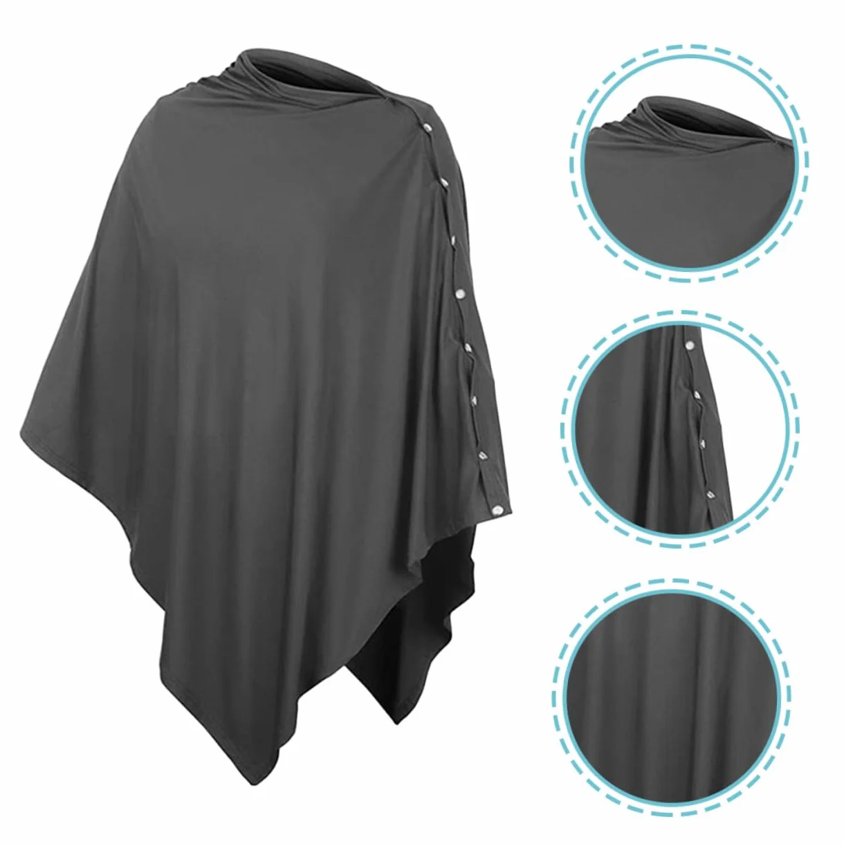 TOYANDONA Couverture d'allaitement Cape Allaitement Gris Foncé