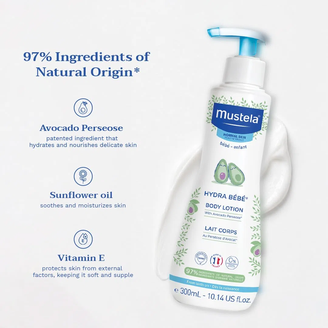 Mustela Hydra Bébé Lait Corps Flacons Pompe 300 ml