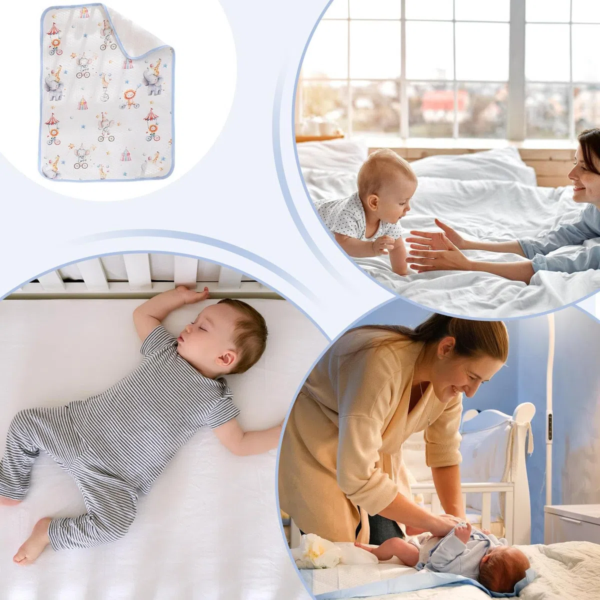 Lot de 2 tapis à langer, housse imperméable lavable, protection douce, utilisation pour crèche et apprentissage de la propreté, 70 x 50 cm, 160 g, couleur neutre