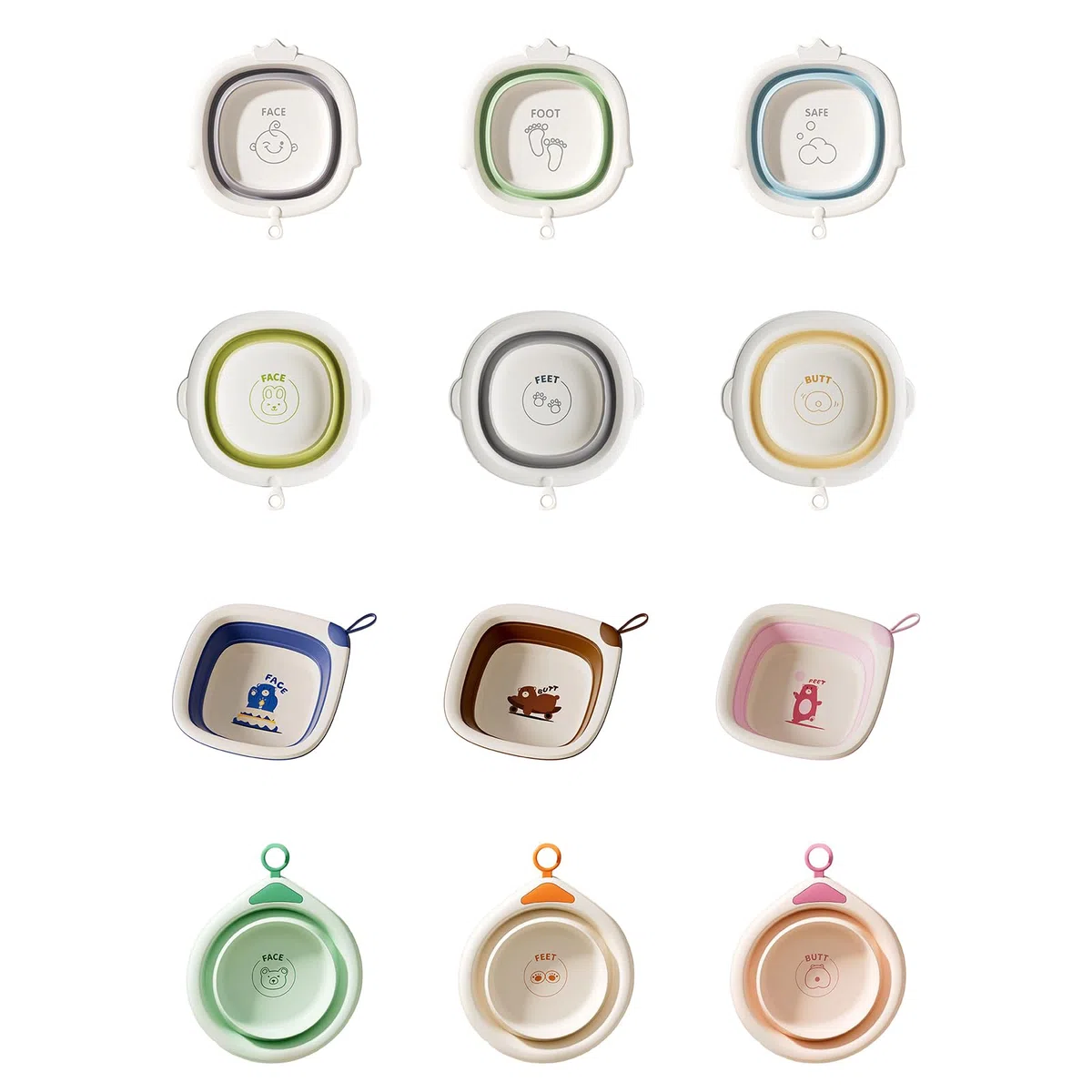 Bassine d'hygiène pliable pour nourrisson - 3 compartiments d'utilisation - Lavabo pour peaux sensibles - Lavabo pliable essentiel pour les nouveau-nés