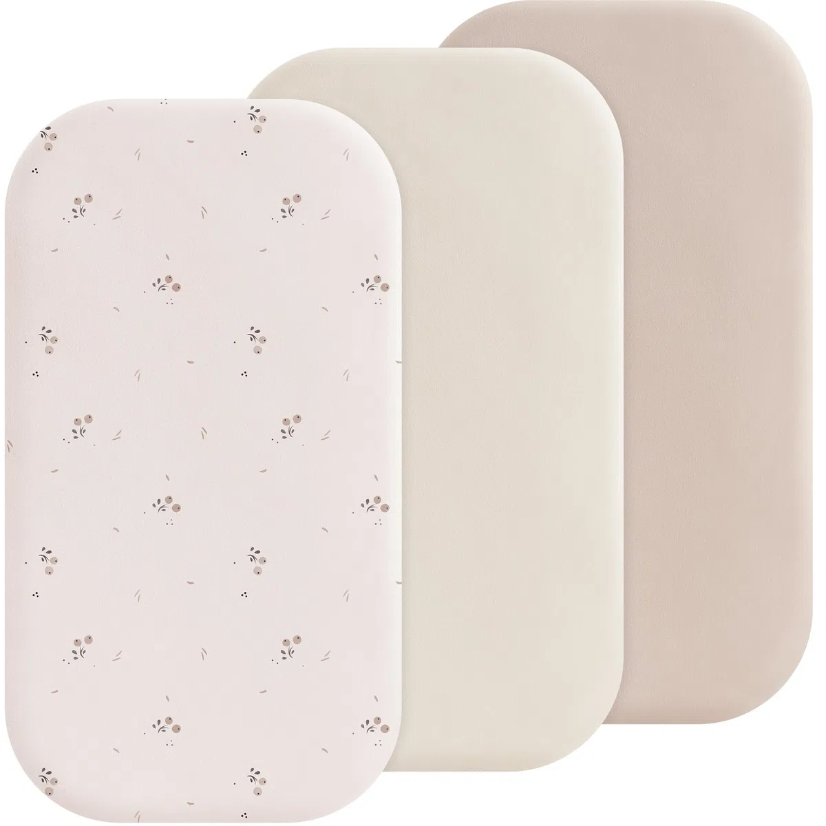 Susurration Lot de 3 Draps Housses Cododo 50 x 90cm Microfibre Respirants Élastique Bébé pour Poussette lit d'appoint lit de Bébé (Rose pâle)