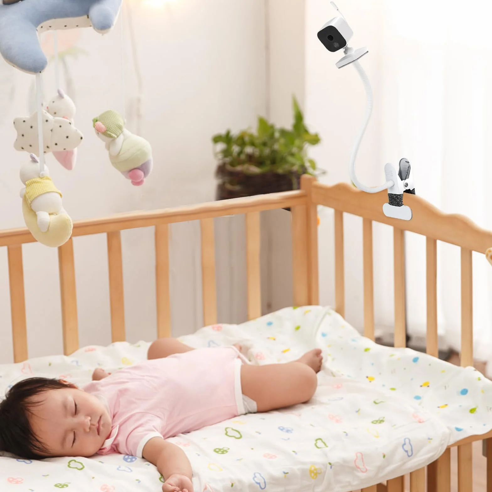 Support Universel pour GHB Babyphone, Flexible Support de Caméra Bébé pour Philips Avent, Compatible avec Moniteur OBVHNUA/momcozy/BOIFUN/ieGeek/Taktark, Fixation sans Perçage pour Lit Bébé et Chambre