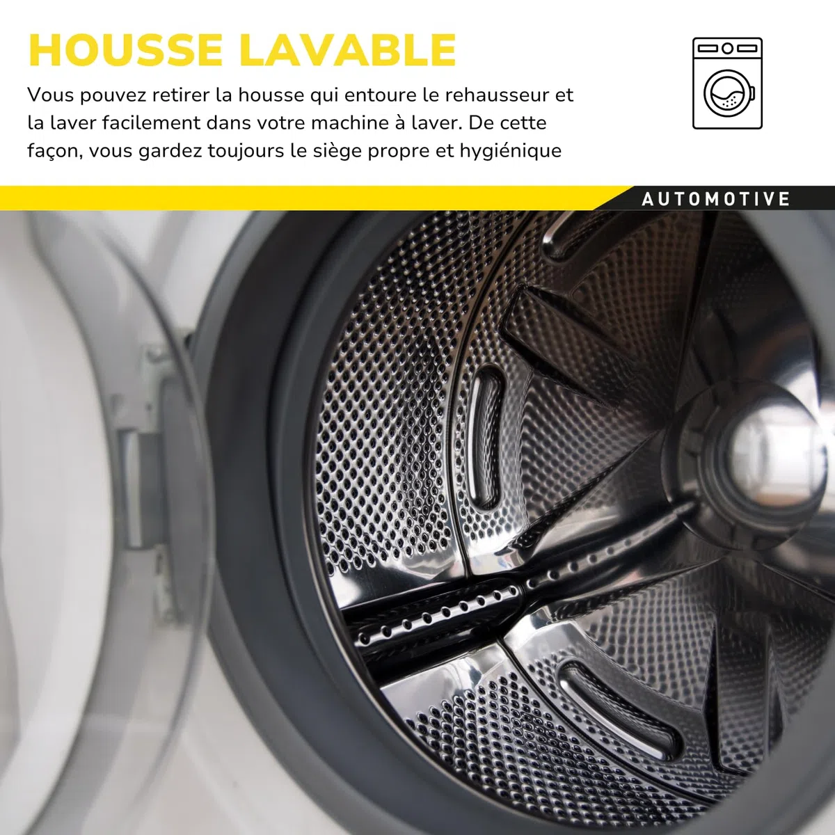 Dunlop Réhausseur Voiture Enfant 135-150cm - Sièges Auto ECE R129-3 Ans Ergonomique avec Housse Lavable - Noir
