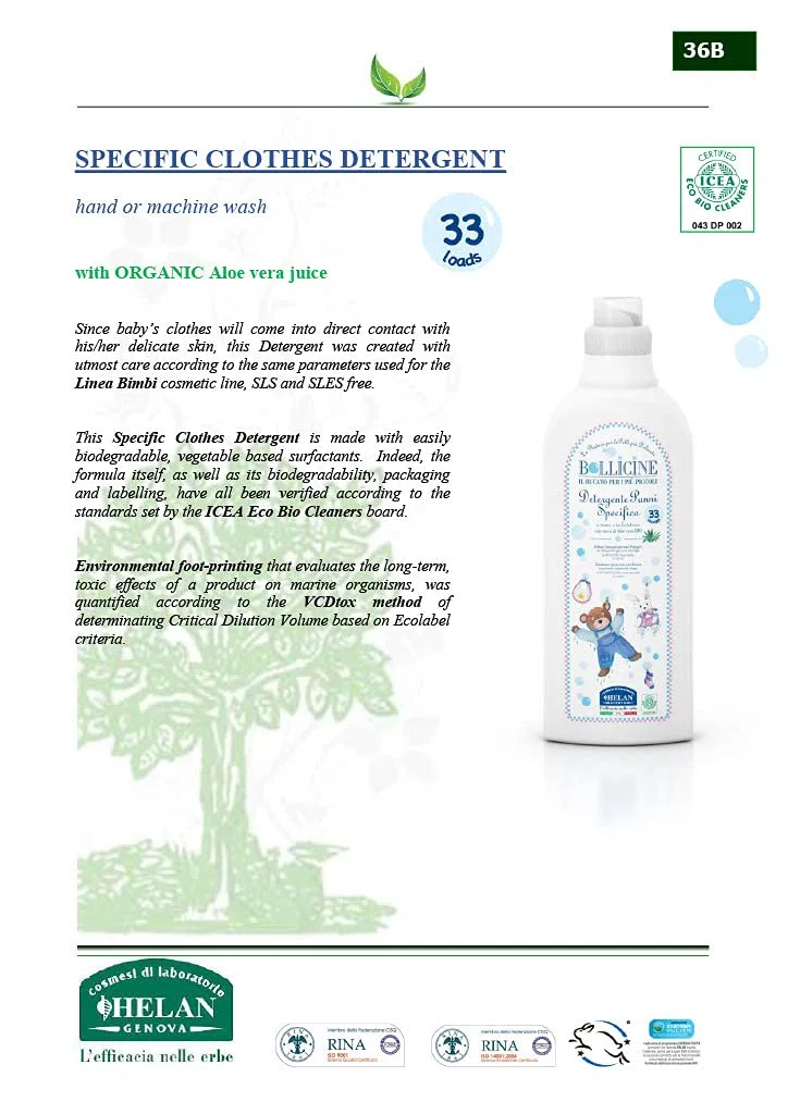 Helan Bollicine Ensemble de lessive liquide pour vêtements de bébé 1 l + assouplissant concentré à l'aloe vera 500 ml – Végétalien, idéal pour le lavage à la main et en machine, fabriqué en Italie