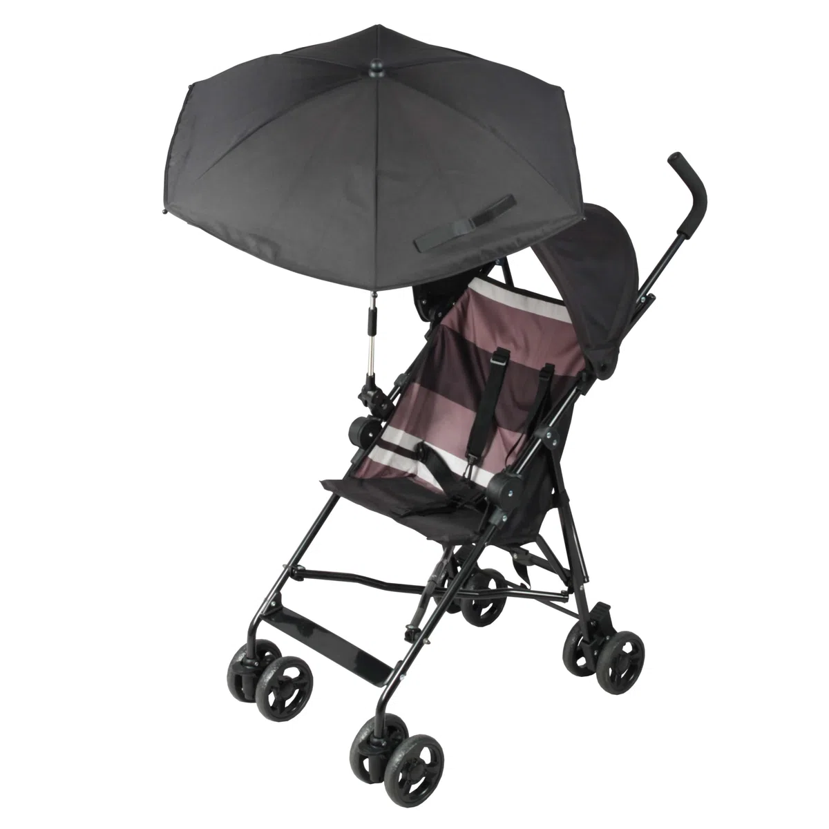 Bambisol Ombrelle Poussette Universelle Anti UV | UPF 50+, Double Articulation | Noir BE