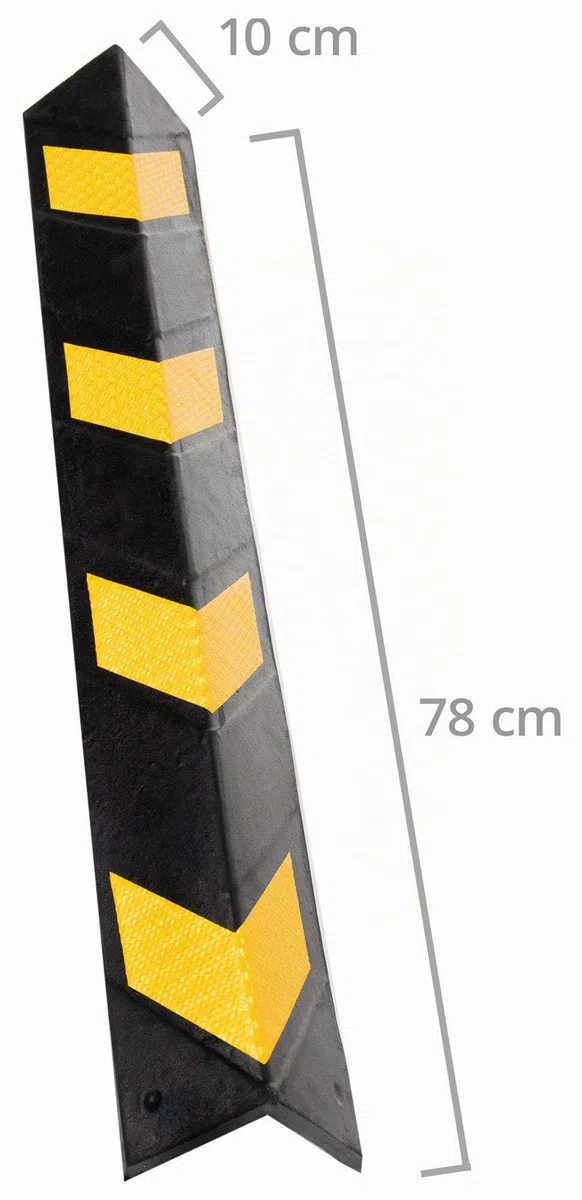 Stagecaptain KS-8010 Protection d’Angle - Protection d’Angle en Caoutchouc Flexible - Longueur : 78 cm - avec réflecteurs - Noir/Jaune