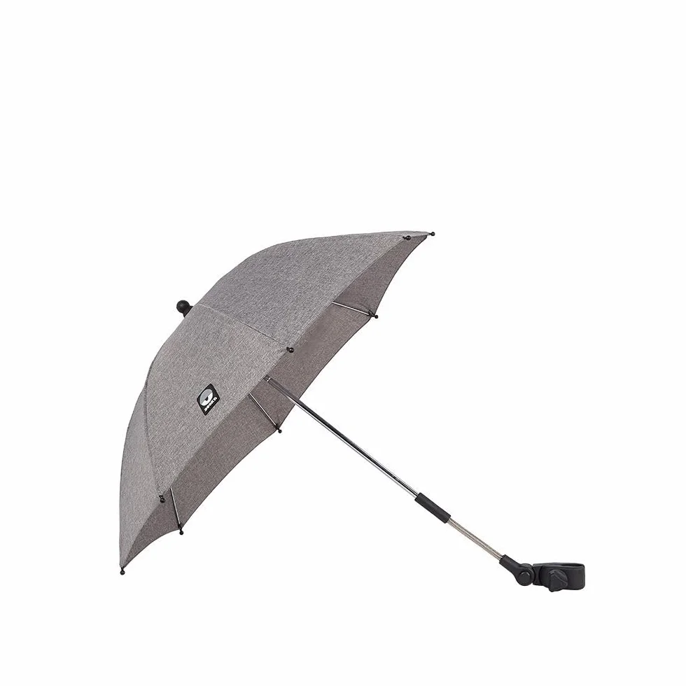 Parasol Dooky pour landau ou poussette (universel et flexible, protection UPF 50+, flexibilité à 180 degrés, technologie flex, système easyfix, déperlant), Gris