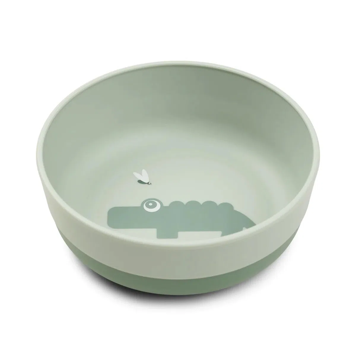Done by Deer Foodie Bol croco vert, Ø 12,5 x H 4,5 cm – Bol pour bébé avec dessous antidérapant pratique – Bol en plastique 100 % polypropylène de qualité alimentaire avec TPE antidérapant