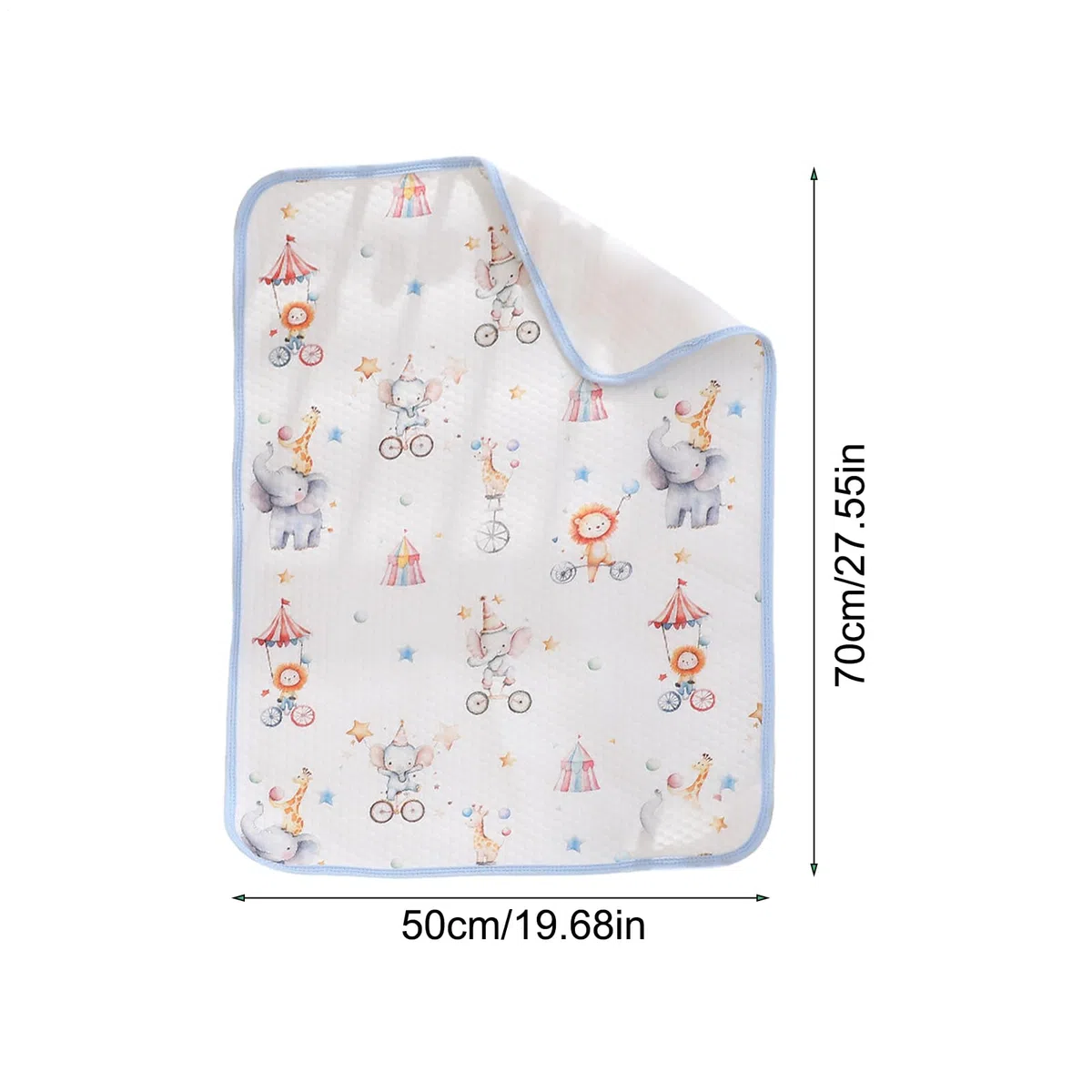 Lot de 2 tapis à langer, housse imperméable lavable, protection douce, utilisation pour crèche et apprentissage de la propreté, 70 x 50 cm, 160 g, couleur neutre