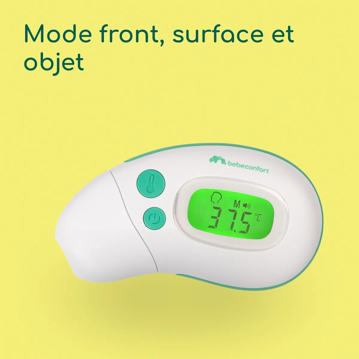 Bebeconfort Mini thermomètre bébé multifonction, 4-en-1, dès la naissance, sans contact, technologie infrarouge, indicateur de fièvre, intelligent et simple, compact, blanc