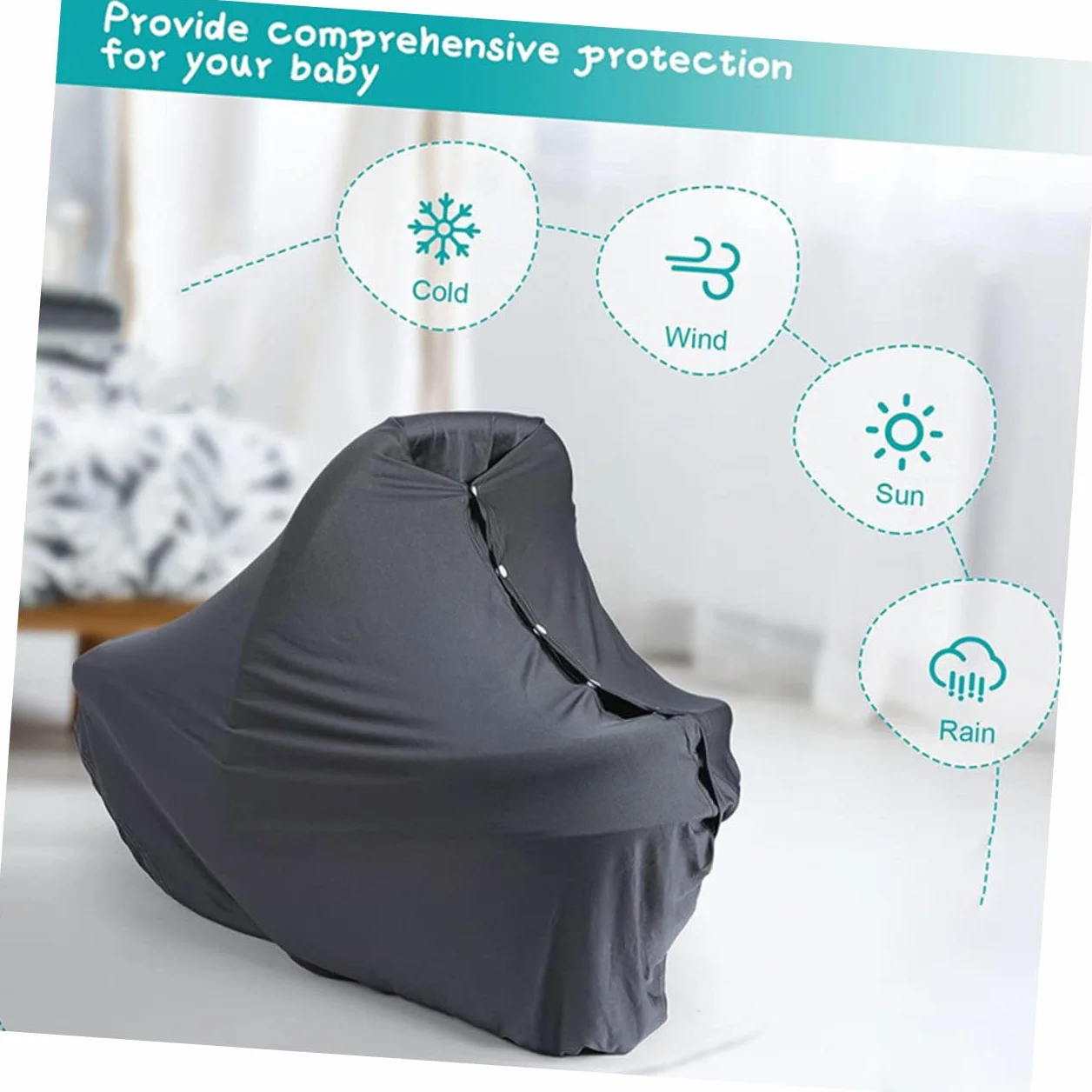 TOYANDONA Couverture d'allaitement Cape Allaitement Gris Foncé