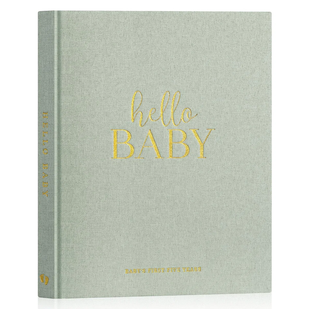 Lanpn Livre de Naissance Bébé Fille Garçon - Livre de Naissance Bebe 154 Pages Première Année à 5 Ans - Album Photo Journal Naissance Bébé pour Coller Photos Écrire Cadeau Naissance, Anglais, Vert