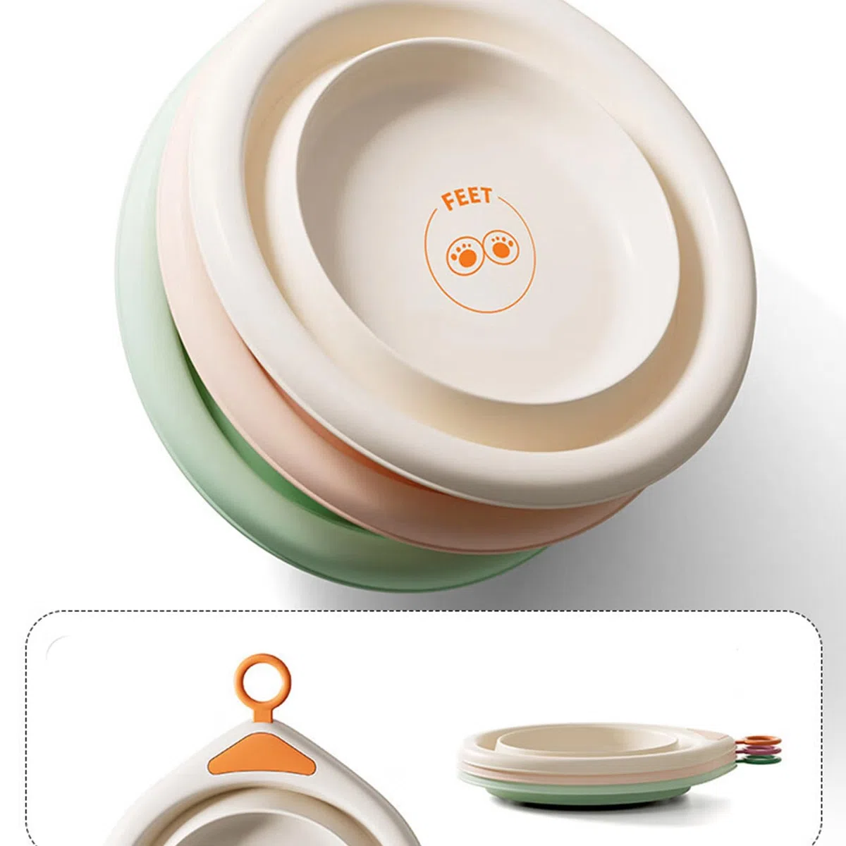 Bassine d'hygiène pliable pour nourrisson - 3 compartiments d'utilisation - Lavabo pour peaux sensibles - Lavabo pliable essentiel pour les nouveau-nés