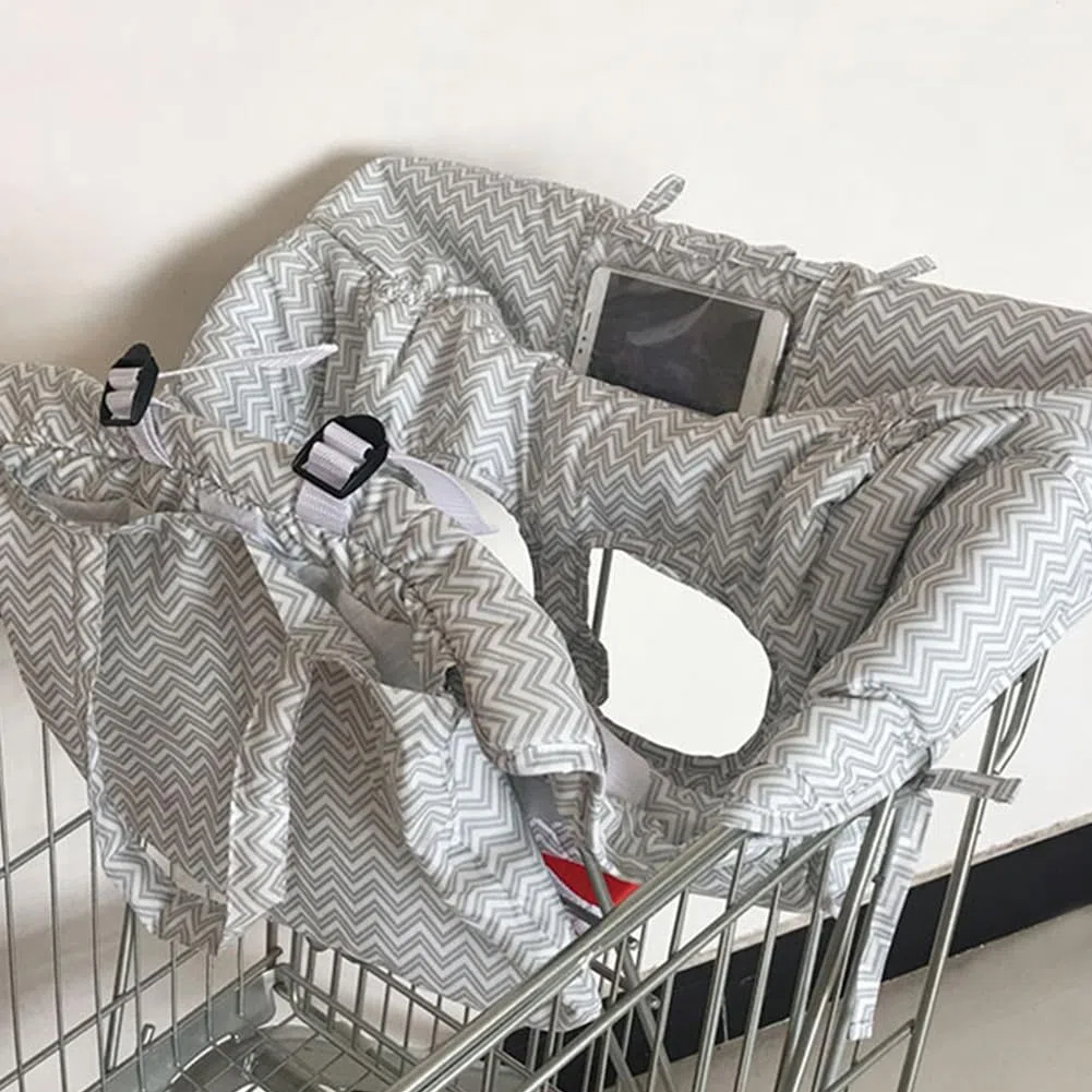 Housse De Panier Bébé - Coussin De Caddie Pour Bébé, Housse De Caddie 2 En 1 Et Housse De Chaise Haute, Harnais De Sécurité Universel, Housse De Chaise Haute Pliable, Garçon Ou Fille, 120x70cm