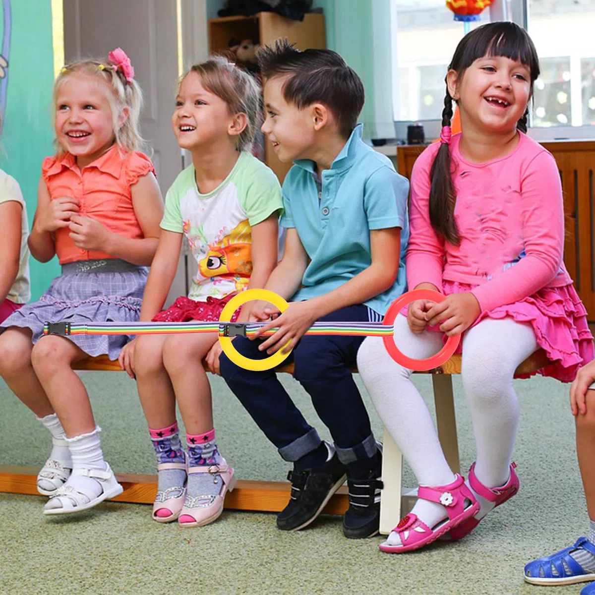 Kisangel Corde De Marche Pour Enfants Avec Anneaux De Sécurité 6 Pièces Harnais De Sécurité Pour Tout-Petits Sorties En Extérieur École Maternelle