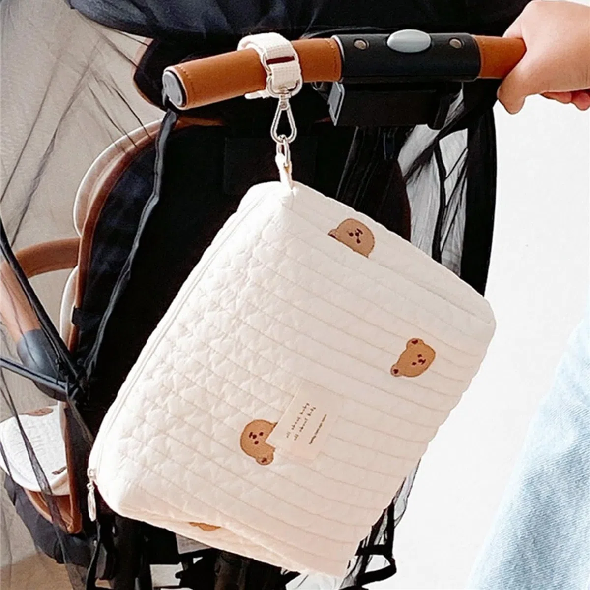 3 Pièces Sac À Langer Portable Universels Pour Bébé Nouveau-nés, Sac Bebe Maternite De Poussette, Organisateur De Maman Fermeture À Glissière À Une Épaule Broderie Pour Voyage Activités Plein Air