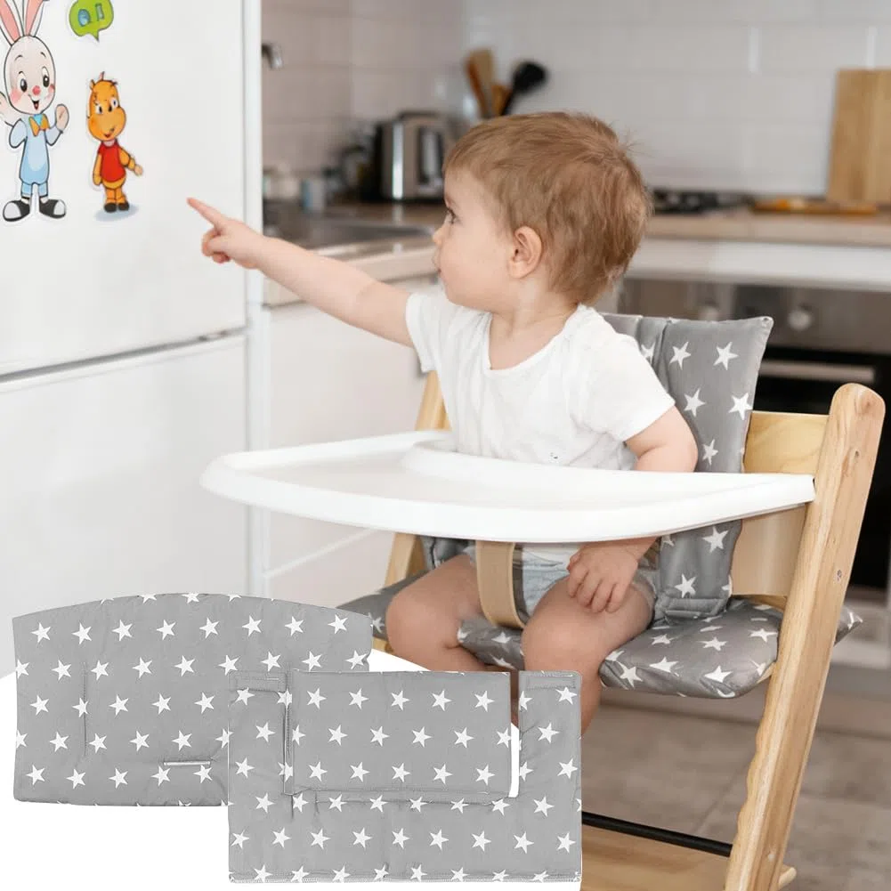 RANJIMA Coussin Chaise Haute bébé Compatible Stokke Tripp Trapp – Coussin de siège Rembourré Ergonomique Antidérapant Universel, Housse Lavable et Respirante, Confortable Antidérapante Lavable