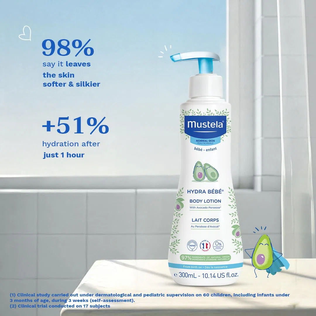 Mustela Hydra Bébé Lait Corps Flacons Pompe 300 ml