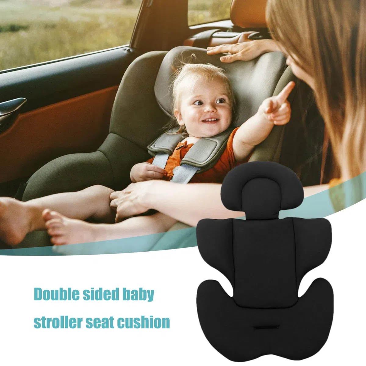 Réducteur de siège auto | Soutien du corps pour bébé | Réducteur de tête et de corps | Coussin de poussette pour bébé | Coussin de siège de poussette | Support de tête rembourré pour nouveau-né