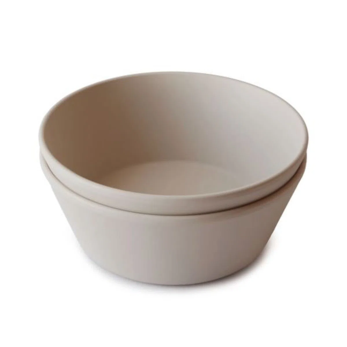 mushie Lot de 2 bols ronds pour enfants, Réutilisables, sans BPA, Passe au lave-vaisselle et au micro-ondes, Fabriqués au Danemark (Vanilla)