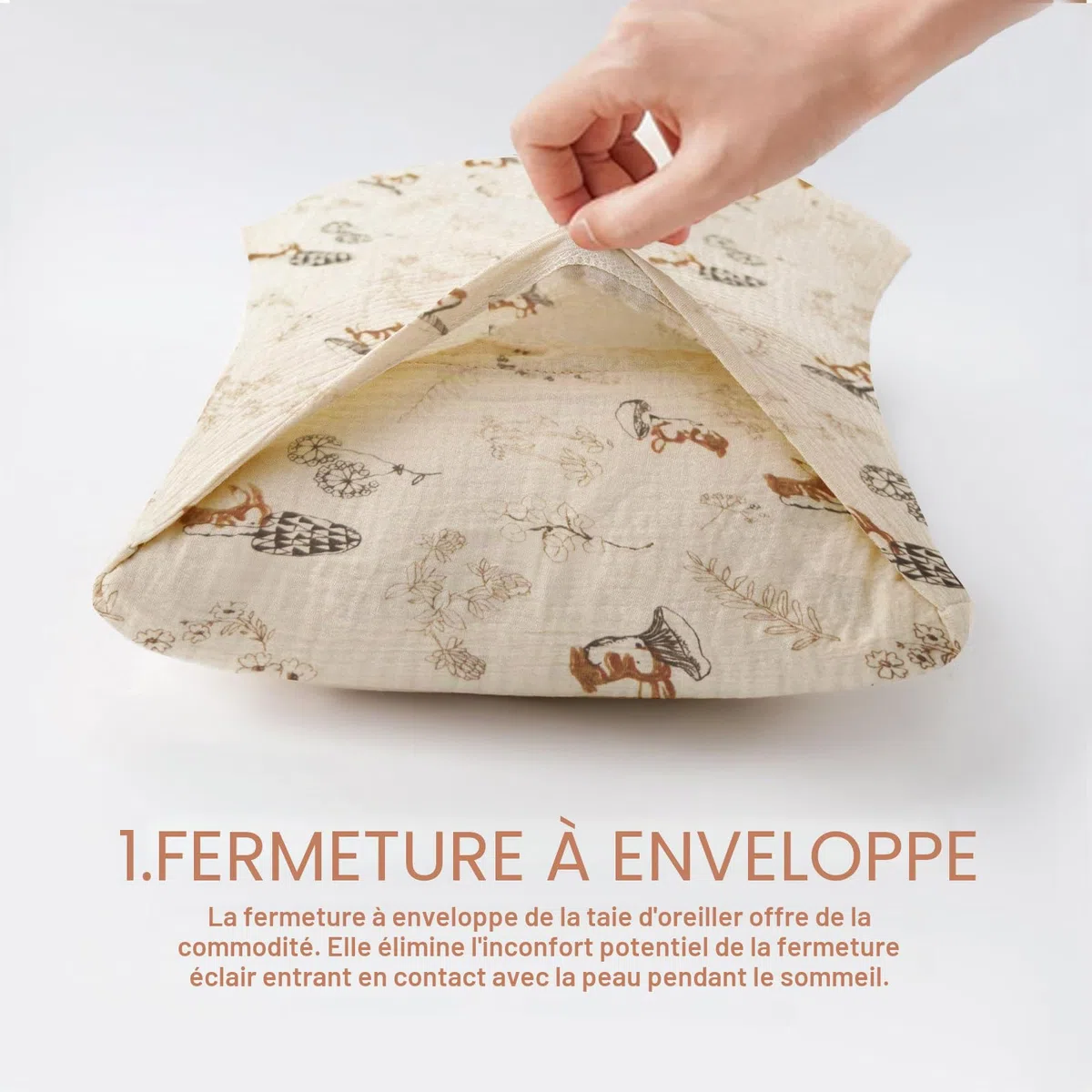 Taies d'oreiller en mousseline 100 % coton Lot de 2 pour oreillers d'enfant, oreillers de voyage pour tout-petits avec fermeture à enveloppe pour 33 x 45,7 cm, 35,6 x 48,3 cm, 30,5 x 40,6 cm