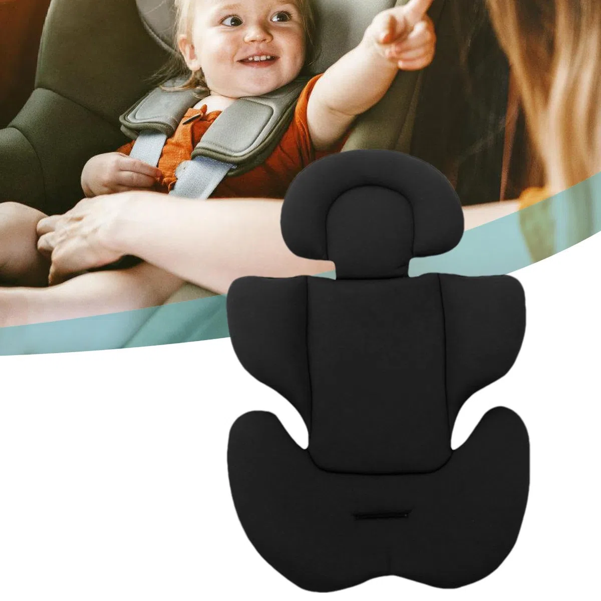 Réducteur de siège auto | Soutien du corps pour bébé | Réducteur de tête et de corps | Coussin de poussette pour bébé | Coussin de siège de poussette | Support de tête rembourré pour nouveau-né