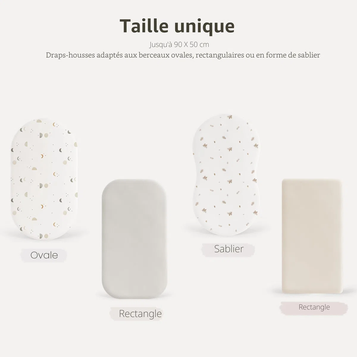 Susurration Lot de 3 Draps Housses Cododo 50 x 90cm Microfibre Respirants Élastique Bébé pour Poussette lit d'appoint lit de Bébé (Pomme de pin)