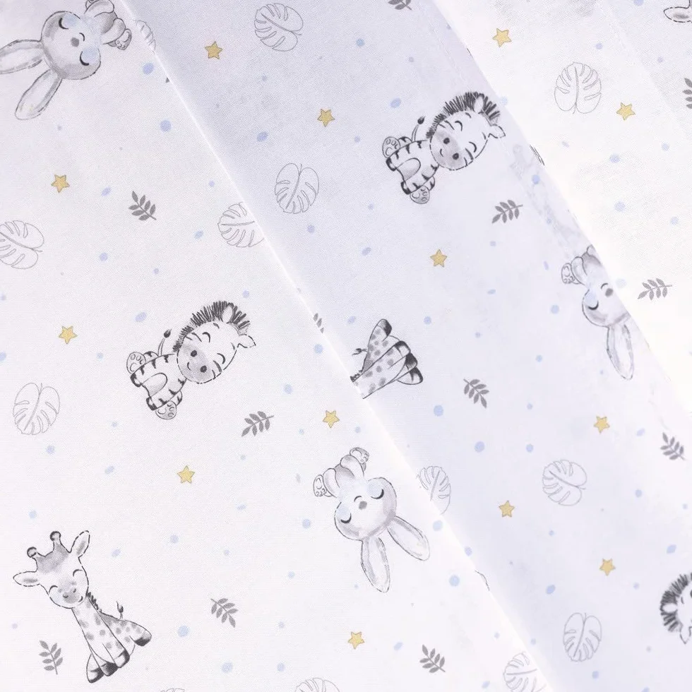 Koala Parure de lit 3 pièces pour lit bébé 100% Coton Blanc/Bleu