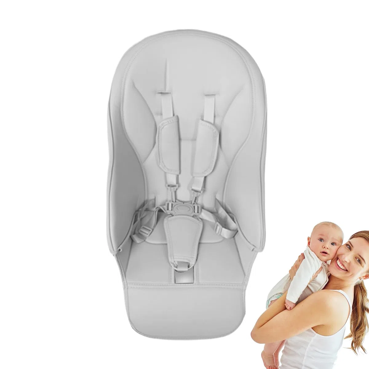 Générique Housses De Chaise Haute pour Bébé - Housse en Similicuir avec Coussinet Rembourré - Attachements Confortables Et Protections Sécurisées Filles Garçons Petits-