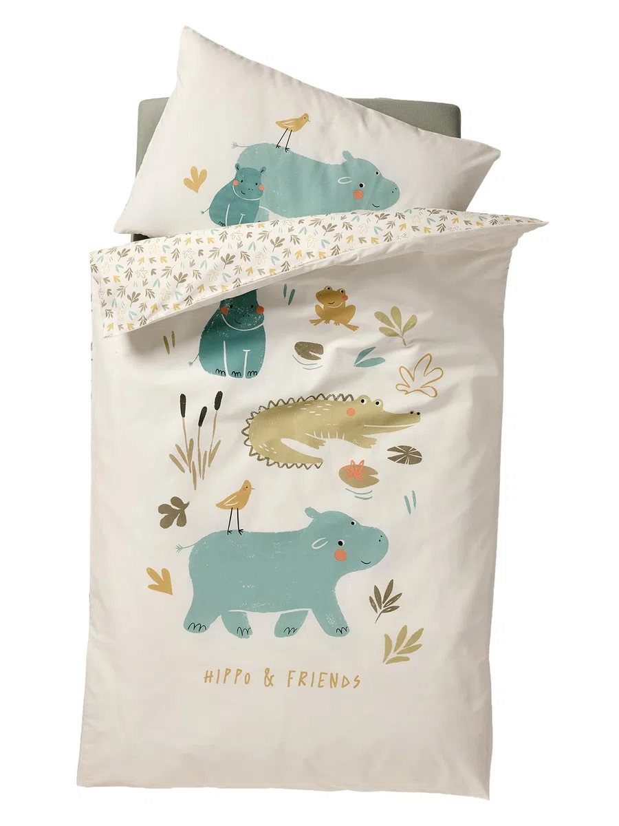 VERTBAUDET Parure Housse de Couette + taie d'oreiller bébé Bayou Multicolore 80X120 40X60