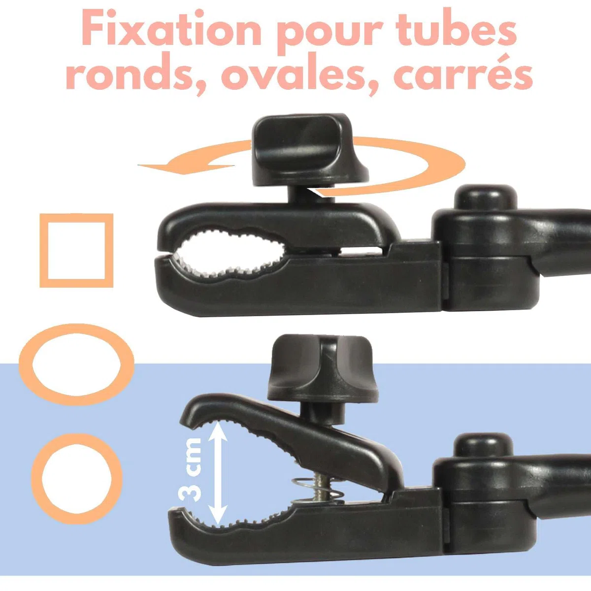 Bambisol Ombrelle Poussette Universelle Anti UV | UPF 50+, Double Articulation | Noir BE