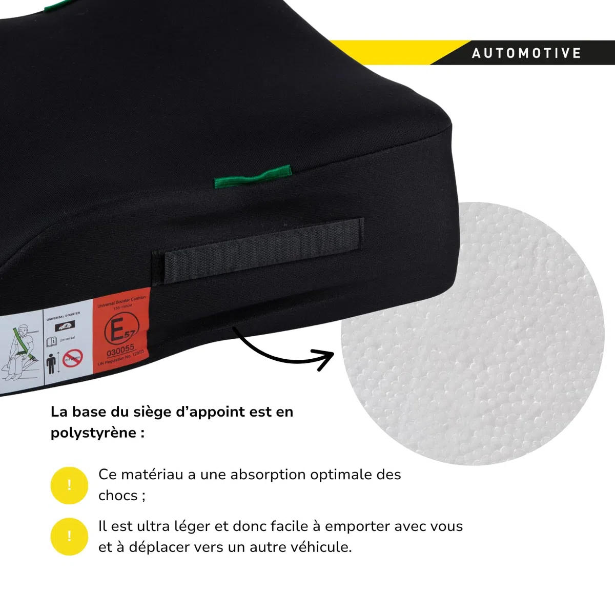 Dunlop Réhausseur Voiture Enfant 135-150cm - Sièges Auto ECE R129-3 Ans Ergonomique avec Housse Lavable - Noir