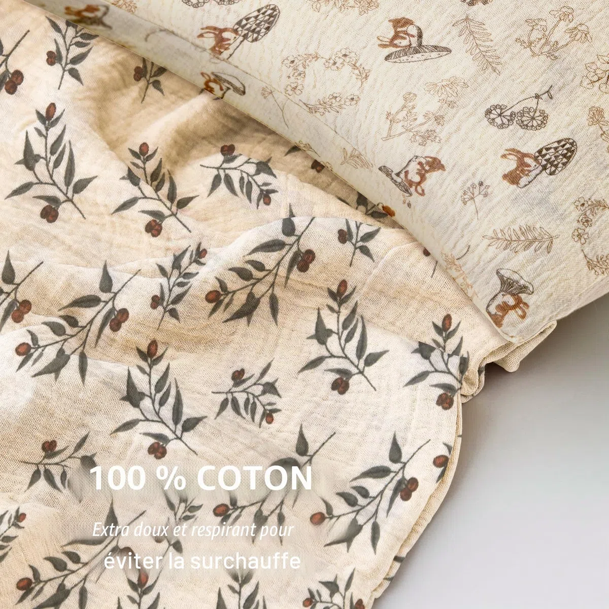 Taies d'oreiller en mousseline 100 % coton Lot de 2 pour oreillers d'enfant, oreillers de voyage pour tout-petits avec fermeture à enveloppe pour 33 x 45,7 cm, 35,6 x 48,3 cm, 30,5 x 40,6 cm