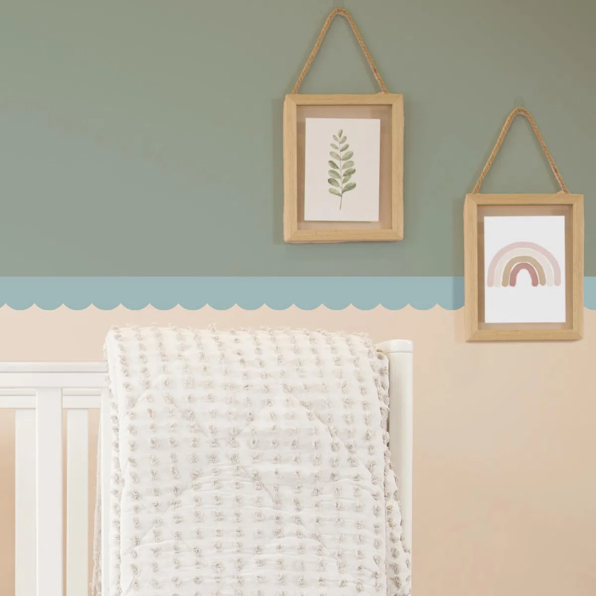 Frise décorative adhésive, festonnée bleu, bleu canard, feston, 9 cm X 300 cm