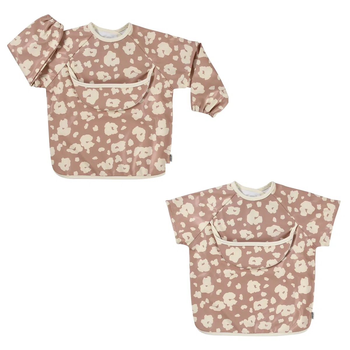 BÉABA, Bavoir recuperateur bébé, Bavoir maternelle, Imperméable, Manches longues détachables, Poche de récupération, Facile à nettoyer, Evolutif, Savannah bloom