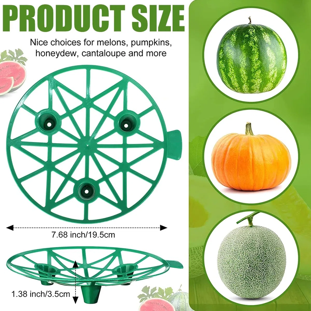 Focket 10 Paquets de Berceau pour Melon, Support pour Citrouille, Support pour Fraise, éviter la pourriture du Sol, Support pour Melon, Cage, Berceau, Treillis pour Melon d'eau, courge
