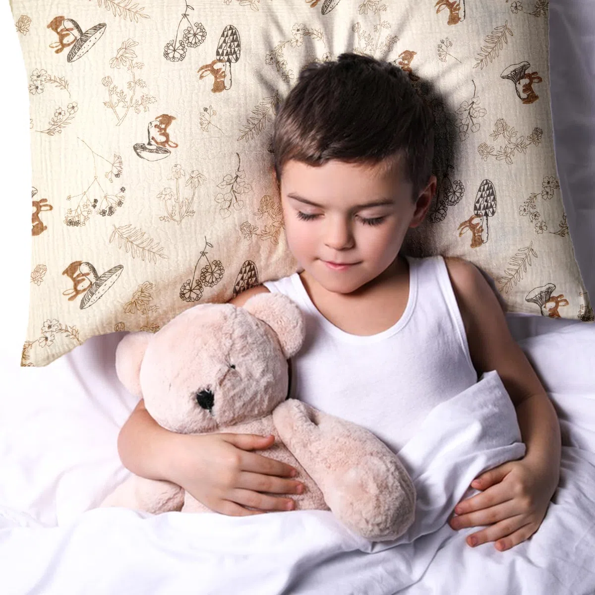 Taies d'oreiller en mousseline 100 % coton Lot de 2 pour oreillers d'enfant, oreillers de voyage pour tout-petits avec fermeture à enveloppe pour 33 x 45,7 cm, 35,6 x 48,3 cm, 30,5 x 40,6 cm