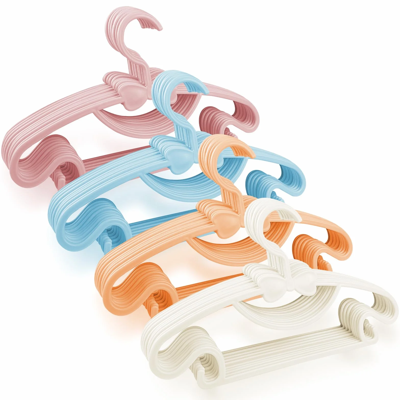 Magrimaxio 40 Pièces Cintre Enfant 4 Coloris, Cintres Bebe 29.7cm, Cintres Enfants Antidérapants, Cintre Bébé Plastique, Ceintres pour Enfant Peu Encombrants, Hanger pour Armoire Chambre Rangement