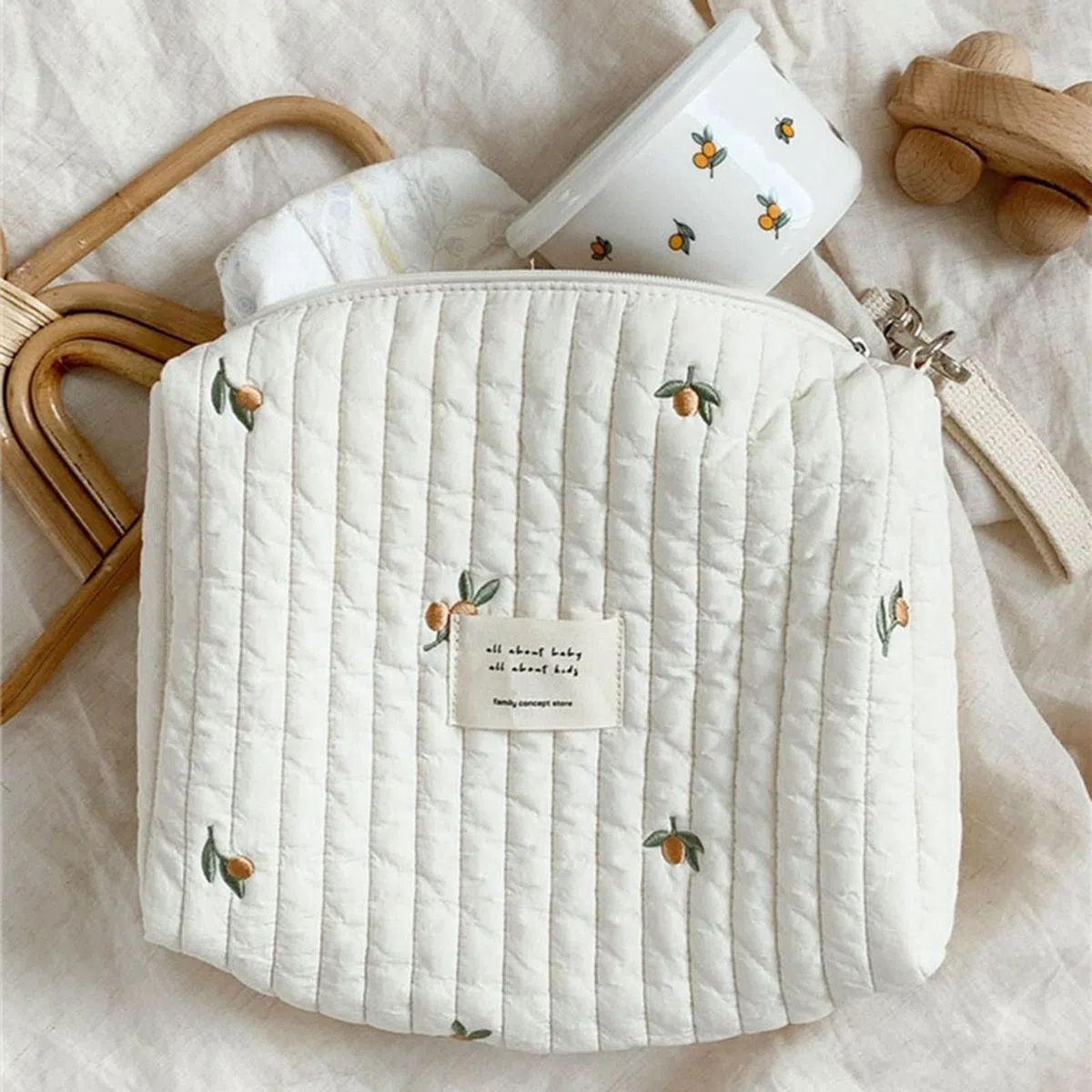 3 Pièces Sac À Langer Portable Universels Pour Bébé Nouveau-nés, Sac Bebe Maternite De Poussette, Organisateur De Maman Fermeture À Glissière À Une Épaule Broderie Pour Voyage Activités Plein Air